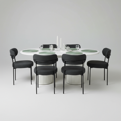 Alfa Modern Dining Table Black/White