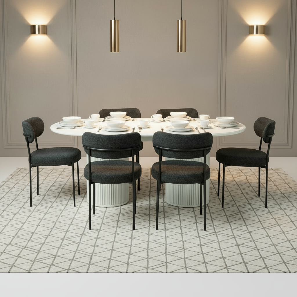 Alfa Modern Dining Table Black/White