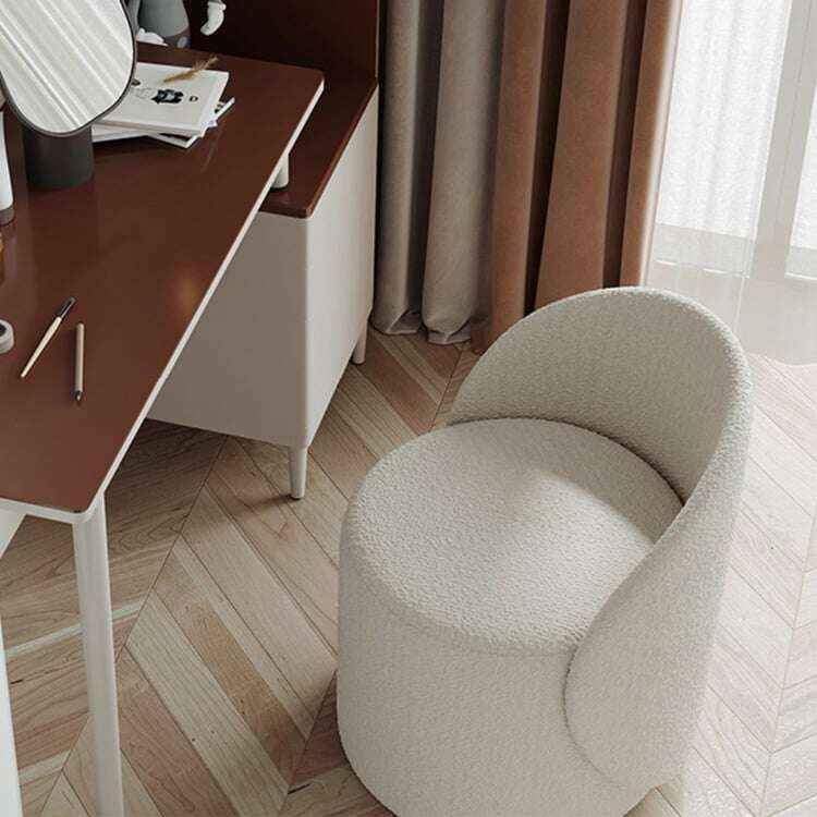 Scandinavian-style Bouclé Upholstered Stool