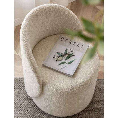 Scandinavian-style Bouclé Upholstered Stool