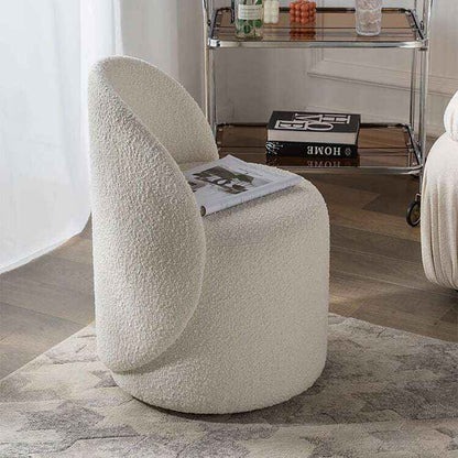 Scandinavian-style Bouclé Upholstered Stool