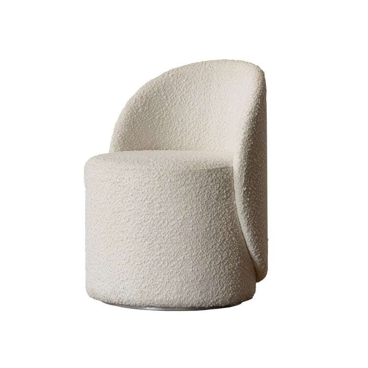 Scandinavian-style Bouclé Upholstered Stool Home Virsa