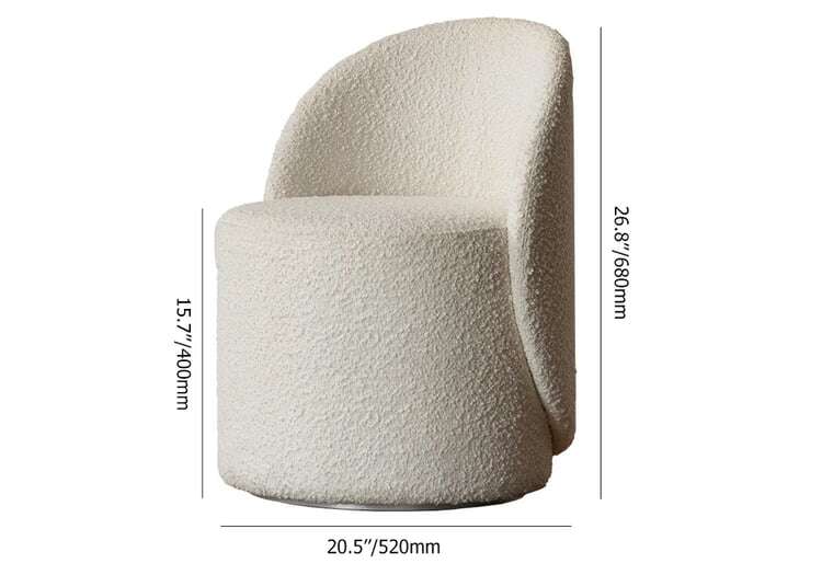 Scandinavian-style Bouclé Upholstered Stool Home Virsa