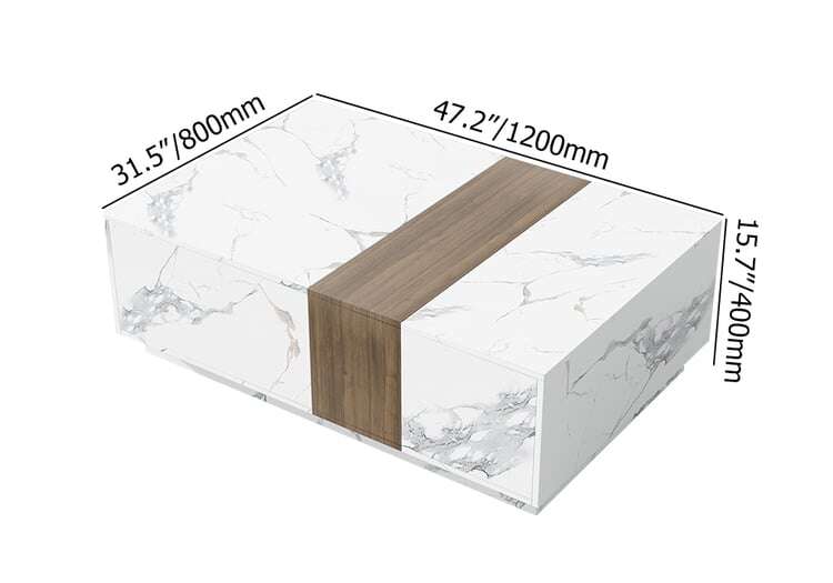 Walnut and Marble Modern Coffee Table Home Virsa