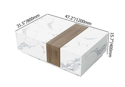 Walnut and Marble Modern Coffee Table Home Virsa